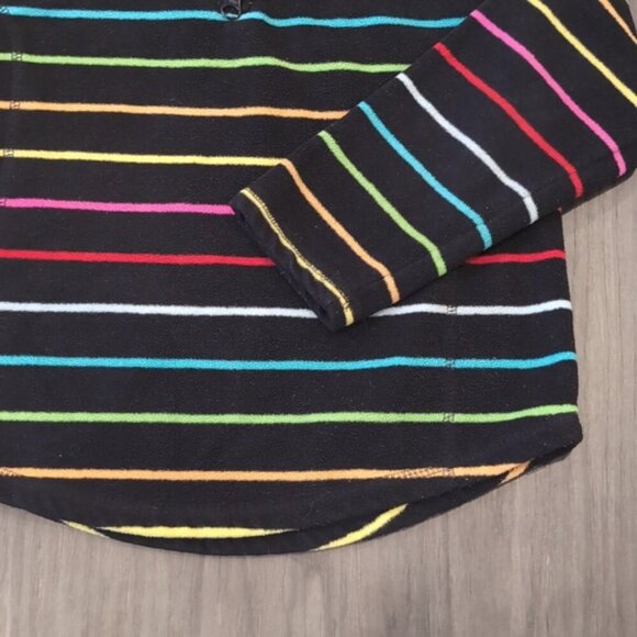 3/$20 Vintage Y2K Old Navy Quarter Zip Sweater Rainbow Striped Fleece Winter - Picture 6 of 13